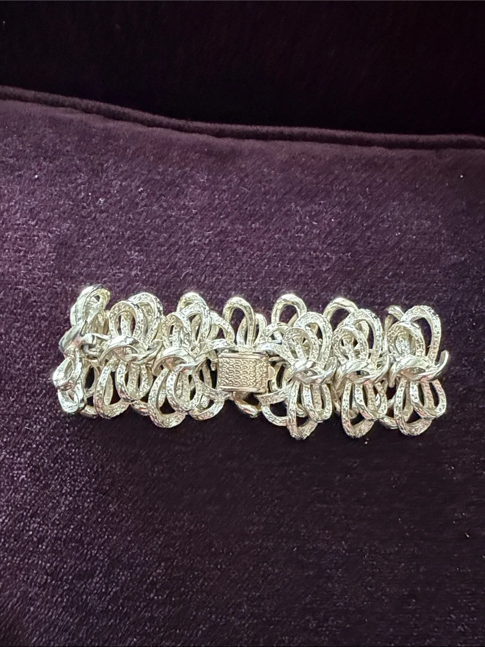 Gold Floral Loop Statement Bracelet - Women's Decorative Link Bracelet